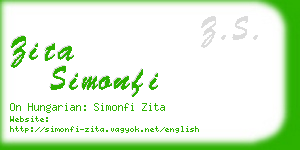 zita simonfi business card